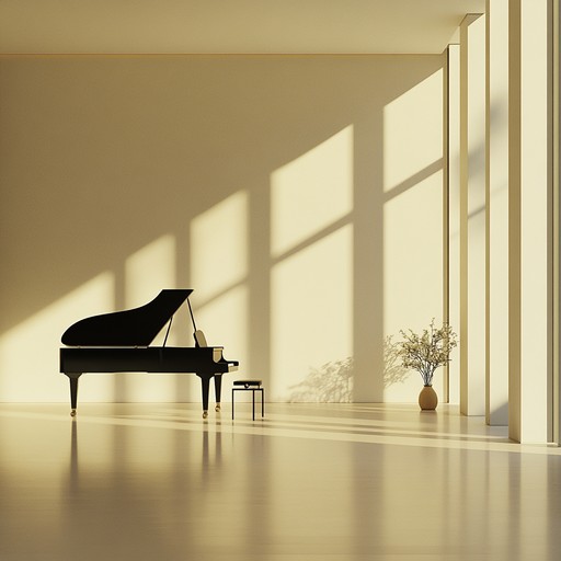 Solo piano notes quietly convey the profound loneliness of an empty room through minimalist and contemporary classical themes, creating a soft, pensive, and melancholic atmosphere.