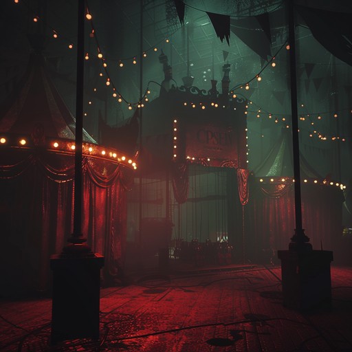 Imagine an eerie carnival at midnight, with creaking rides, ghostly carousel music, and distant circus laughter. The song features unsettling melodies, eerie sound effects, and a whimsical yet disturbing atmosphere that transports listeners to a haunted fairground. The organ and carnival percussion create a haunting experience.