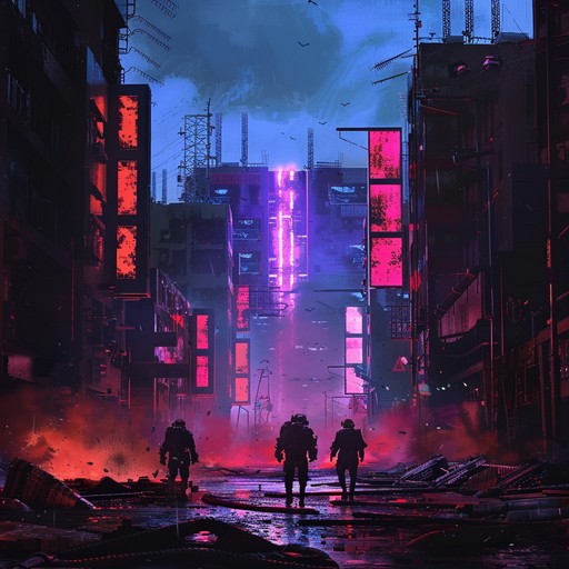 Experience the raw energy of a cyberpunk uprising, driven by pounding beats and dark synthesizers. This track channels the spirit of resistance and defiance in a high tech, oppressive urban environment.