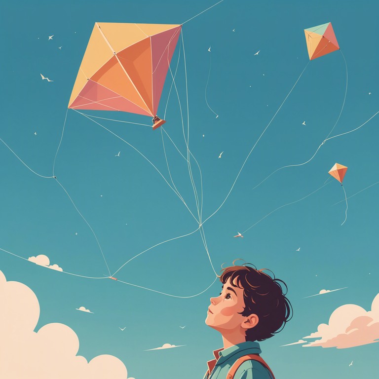 The composition imagines a child's daydreams about a lost kite soaring through the clouds, exploring themes of loss, hope, and the magic of imagination, making it an excellent background track for children's stories or quiet time. The composition imagines a child's daydreams about a lost kite soaring through the clouds, exploring themes of loss, hope, and the magic of imagination, making it an excellent background track for children's stories or quiet time.