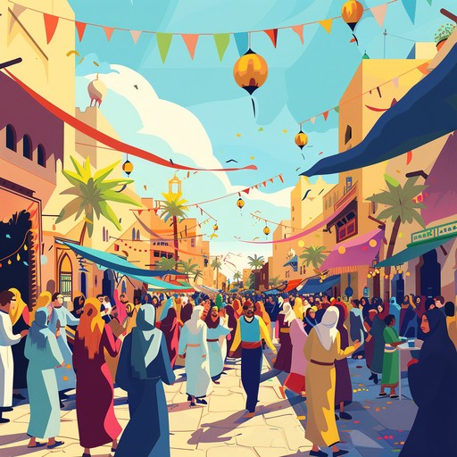 An energetic and joyful instrumental capturing the spirit of middle eastern festivals, featuring traditional instruments and lively rhythms that create a celebratory atmosphere with an irresistible urge to dance. An energetic and joyful instrumental capturing the spirit of middle eastern festivals, featuring traditional instruments and lively rhythms that create a celebratory atmosphere with an irresistible urge to dance.