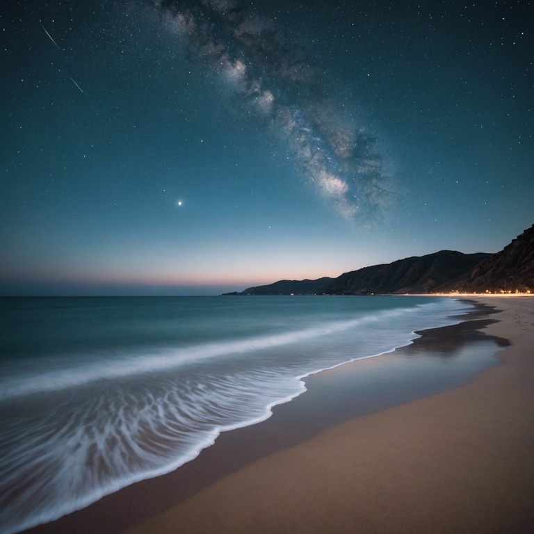 In this track, the listener is transported to a deserted beach where the moon casts a silver glow on the sand, and the air is filled with the sensual rhythms of rumba, perfectly capturing the mysterious and romantic atmosphere of a nocturnal seaside escapade. The music sways like gentle waves, each note a soft whisper of longing and passion, mirroring the dance of shadows under the celestial panorama.