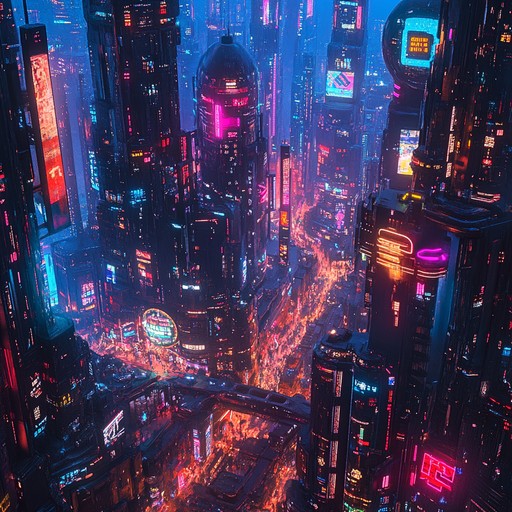 An inspiring cyberpunk instrumental featuring melodic synths and futuristic beats designed to evoke a sense of hope and technological wonder in a dystopian future setting.