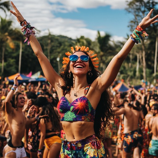 A vibrant, powerful track brimming with energetic brazilian beats, blending traditional sertanejo rhythms with modern production to evoke the lively atmosphere of a summer festival. This piece features dynamic tempo shifts, heartfelt melodies, and rhythmic percussion that drive the song, making it perfect for celebrations and gatherings.