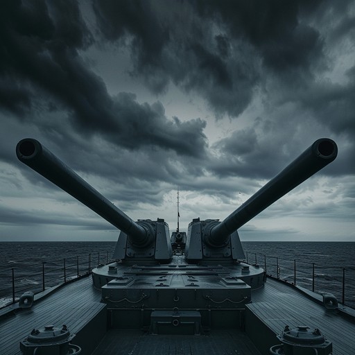 A commanding and fearsome instrumental military march that captures the foreboding presence of the russian navy, driven by deep brass and relentless percussion, exuding an air of dark authority and impending doom