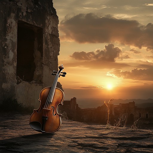 In this composition, a solo violin captures the haunting whispers of a desolate, ancient city. The music thematically explores the echoes of past civilizations, resonating through abandoned temples and halls. With each note, the violin articulates tales of forgotten era, echoing sadness and the majesty of what once was.