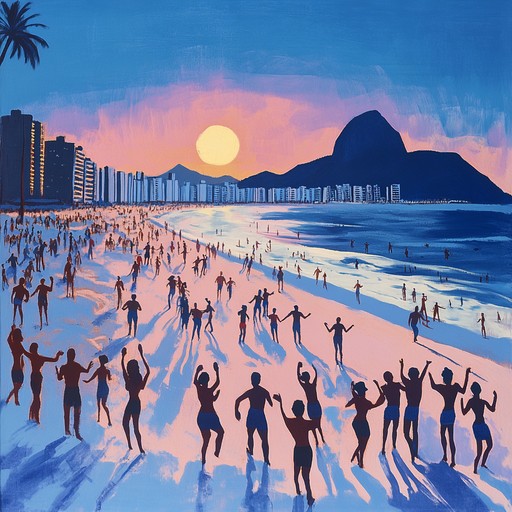 This tune captures the essence of a vibrant rio de janeiro sunset, blending traditional samba rhythms with contemporary brazilian sounds, evoking images of the bustling copacabana beach as day turns into night. The intricate percussions amplify the colorful and festive atmosphere, transporting the listener directly to the sands beneath the setting sun.