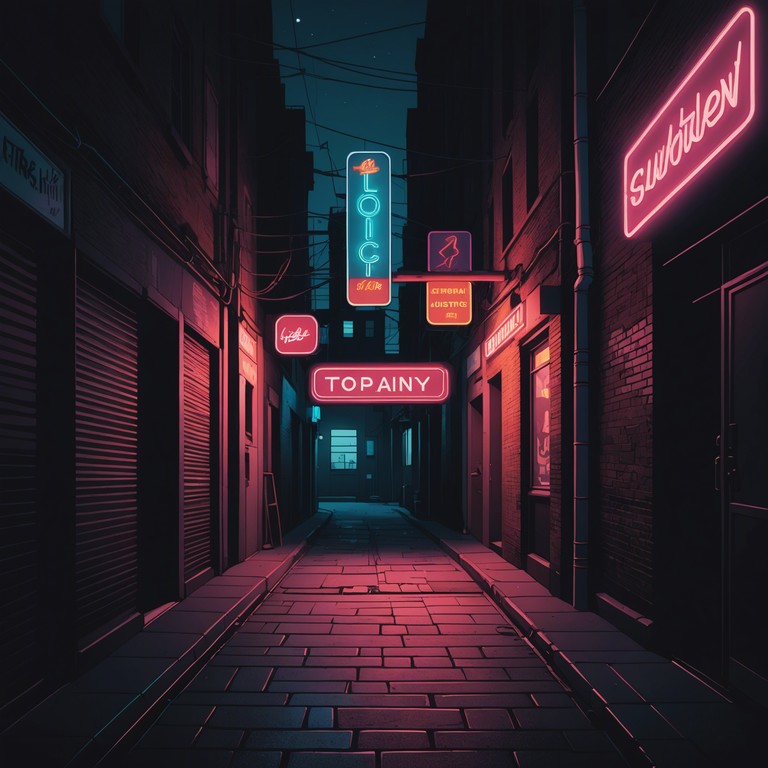 As the city sleeps, echoes of gentle synth melodies dance over a complex tapestry of rhythms, setting a scene of both tranquility and underlying tension within a sophisticated urban environment.