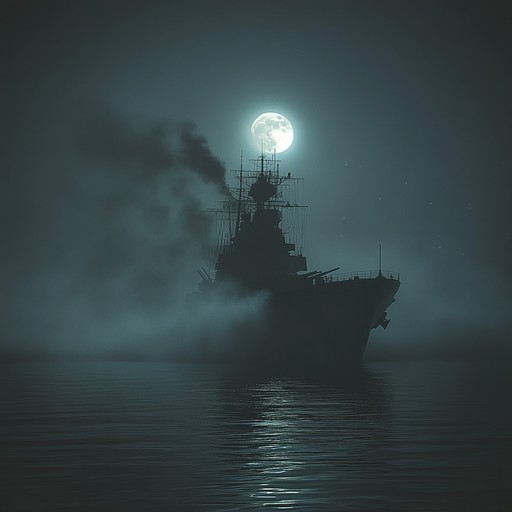 An instrumental composition featuring haunting melodies that evoke the mystical atmosphere of the russian navy, inspired by legends of ghost ships and enigmatic sea voyages across the baltic sea.