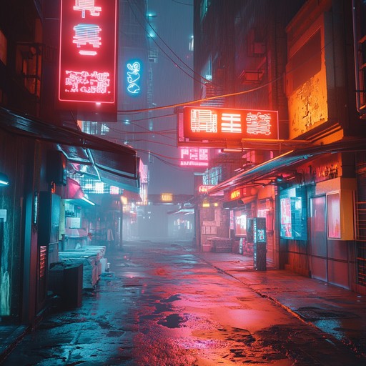 Wander the neon soaked streets with futuristic phonk beats, capturing urban technological life.