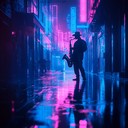 instrumental portrayal of solitude amidst neon lit urban night