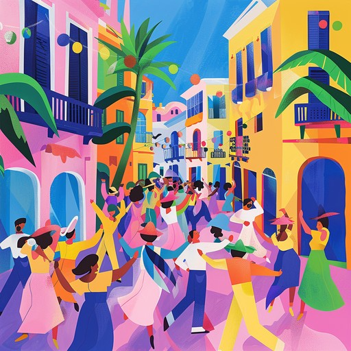 Experience a burst of energy with this ecstatic salsa track, featuring vibrant and rhythmic melodies that will make you want to move. The lively percussion and bright trumpet accents create an exuberant atmosphere, perfect for any celebration or dance event.