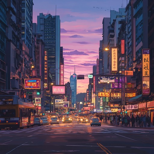 A vibrant blend of upbeat rhythms and lush, serene melodies embodying the bustling life and serene beauty of seoul. This track captures the dual spirit of energetic vitality and calm contemplation often experienced in modern korean metropolis environments. The music is peppered with electronic elements that invoke a feeling of walking through seoul's neon lit streets at night while experiencing a dream like state of peace.