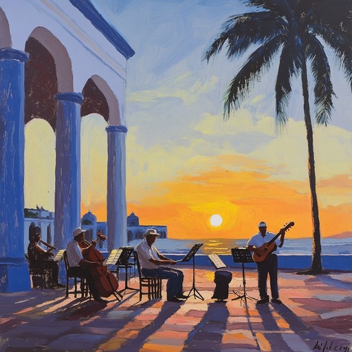 This instrumental track features tender melodies intertwined with intricate afro cuban percussion, evoking the warmth of a sunlit evening in havana. Delicate piano harmonies flow seamlessly with the rich, rhythmic textures of congas and bongos, creating a serene and inviting atmosphere.