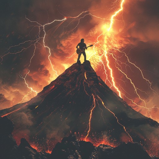 Blazing through a fiery landscape, this track features crushing guitar riffs, thundering drums, and searing solos. Perfect for those seeking an intense, adrenaline pumping experience embodying the spirit of hard rock at its most ferocious. Prepare for an electrifying journey through sound.