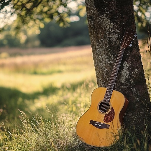 A gentle instrumental track featuring soothing acoustic guitar, embodying the tranquility and carefree spirit of a warm, breezy day, evoking images of nature's serene landscapes.