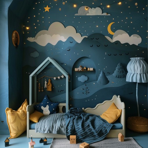 A gentle, enchanting instrumental piece with soothing melodies and a whimsical touch, designed to lull children into a peaceful and dreamy sleep, offering comfort and warmth