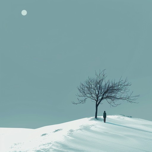 Imagine a slowly unraveling piano piece, laden with the weight of melancholy and draped in the coldness of winter solitude. The song captures the essence of isolation, with each note echoing a story of quiet introspection amid the vast, silent expanse of a snow-covered landscape.