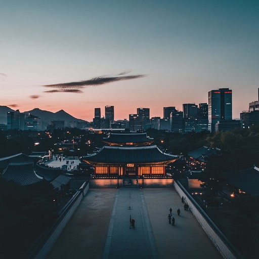 An atmospheric blend where traditional korean instruments converge with contemporary urban sounds. Featuring deep, resonating tones that evoke the bustling heart of modern seoul beneath its historical serenity. Emphasizing an acoustic electric synergy that narrates the story of a city that respects its past while racing towards the future. Danceable yet reflective, it embodies seoul's dual spirit.