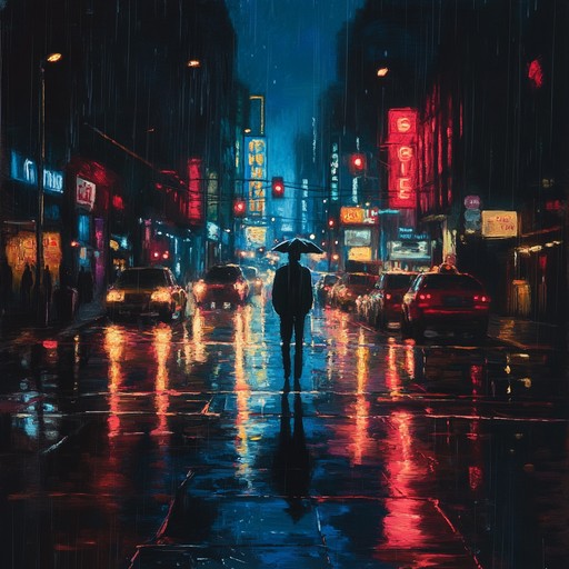 Whispers in neon rain is an instrumental sentimental electronica track that weaves lush ambient synths with gentle pulsating rhythms. The composition evokes a sense of nostalgia and introspection, guiding the listener through a reflective journey amidst a backdrop of shimmering electronic textures. Emphasizing emotional depth and atmospheric soundscapes, the piece creates a soothing yet poignant experience.