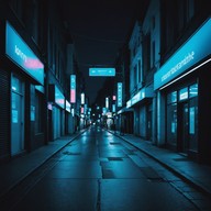 melancholic beats under pulsing neon lights