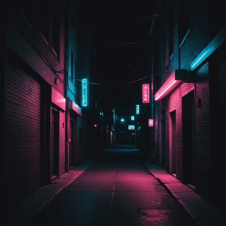 This composition uses harsh, aggressive beats juxtaposed with unique, atypical sound textures to create a vivid aural experience that simulates walking through a dark, glowing neon lit cityscape filled with surprise and suspense.