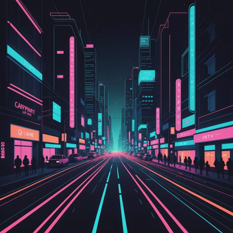 A high energy track featuring an array of dreamy, lush synthesizers layered over a driving beat, reflecting the vibrancy and allure of a neon lit cityscape. This song combines a sense of wonder with unstoppable kinetic energy, perfect for nights filled with endless possibilities.