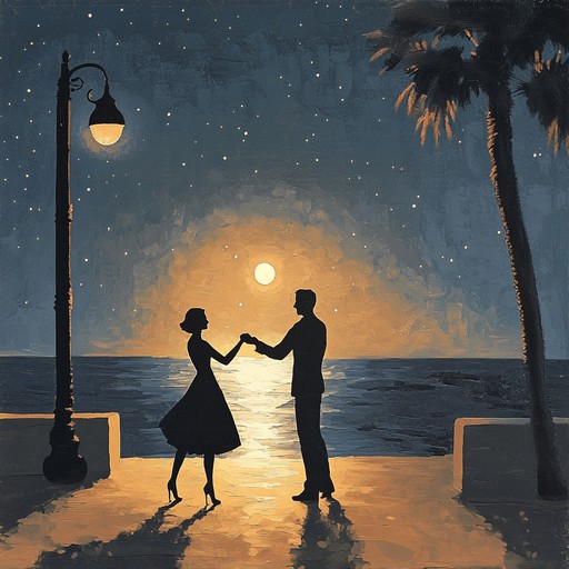 Smooth guitar solos intertwined with rhythmic basslines and percussion paint the scenery of a romantic summer night. Indulge in the mesmerizing latin jazz atmosphere perfect for intimate, sophisticated settings brimming with dreamy nostalgia.