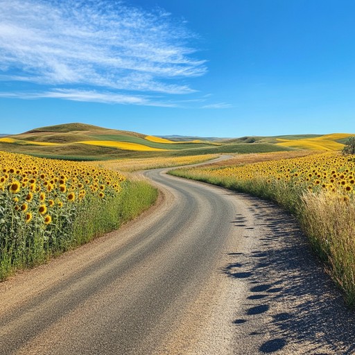 Imagine a bright, sunny day driving through endless country roads, windows down, breeze in your hair. The music captures the joy and freedom of the open road, blending twangy guitar with a steady beat that propels you forward. Perfect for expressing the simple pleasure of life's adventures.