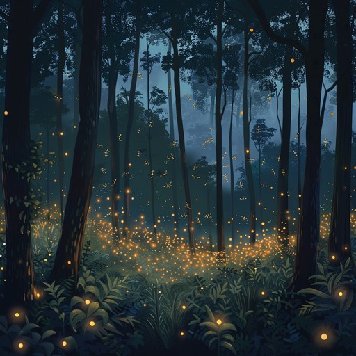 An enchanting lullaby carrying gentle melodies through an enigmatic forest setting. The mysterious ambiance will take children on a soothing, imaginative journey among whispering trees and twinkling lights, ideal for bedtime or quiet moments