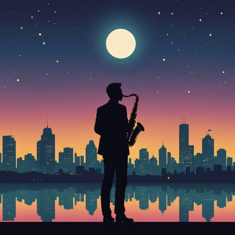 This track features a mesmerizing blend of classic jazz tones enriched with contemporary urban beats, capturing the essence of a midnight cityscape alive with subtle energies and sophisticated rhythms.