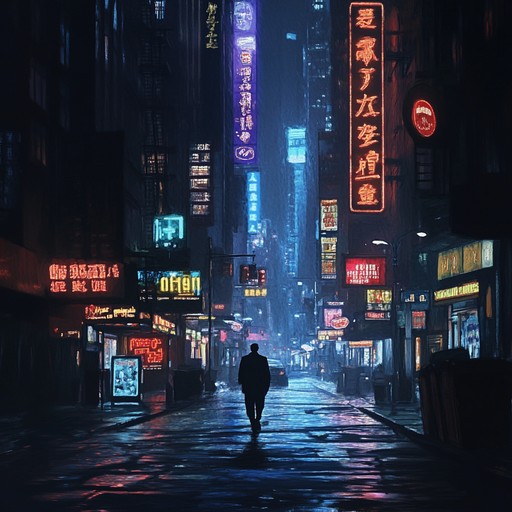 An instrumental techno piece that blends driving beats with haunting synth melodies, evoking feelings of longing amidst the bustle of the city. The track takes the listener on a journey through neon lit streets, capturing the emotional void within urban life.