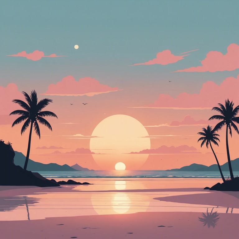 A soothing mambo track that transports listeners to a tranquil beach at sunset, where the gentle rhythms of mambo blend perfectly with the sound of ocean waves lapping softly against the shore. The music sets a serene and heartwarming mood, ideal for unwinding or gentle dancing on the sand.