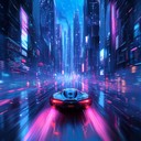 an energizing synthwave journey through a futuristic neon city