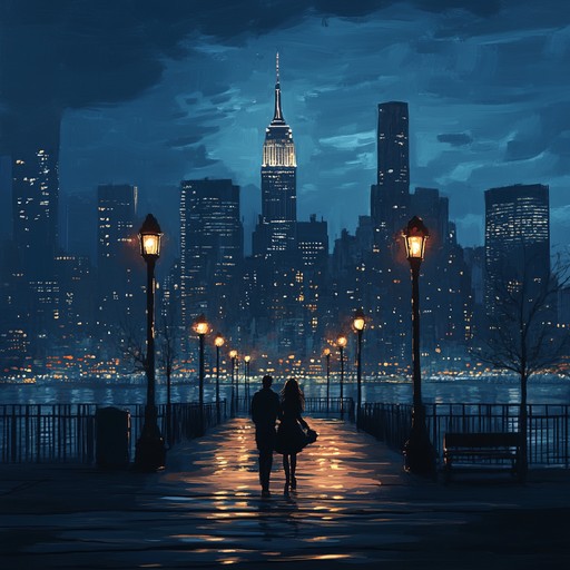 A tender instrumental capturing the essence of an intimate night out in the city. The gentle strum of a guitar paired with soothing keyboard chords creates a cozy, urban ambiance perfect for winding down and savoring quiet moments together under the city lights.