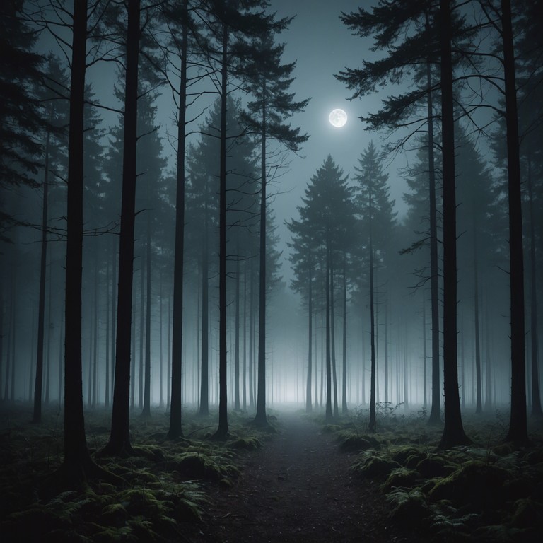 A song that encapsulates the unsettling stillness of a moonlit night, featuring gentle and haunting tones that linger, like whispers between the leaves. It weaves a sense of solitude and serenity, reinforcing the eerie quiet of an unspoken secret gently carried by the wind in a secluded forest.