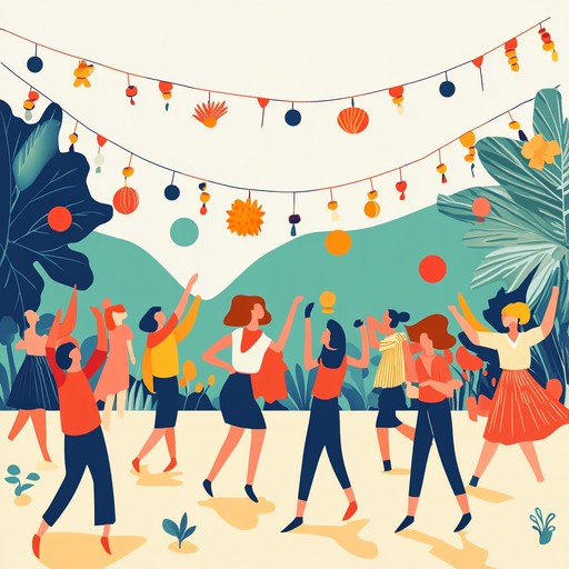 A high energy folk instrumental capturing the spirit of a summer festival with vibrant melodies and fast paced rhythms, perfect for dancing and celebration.