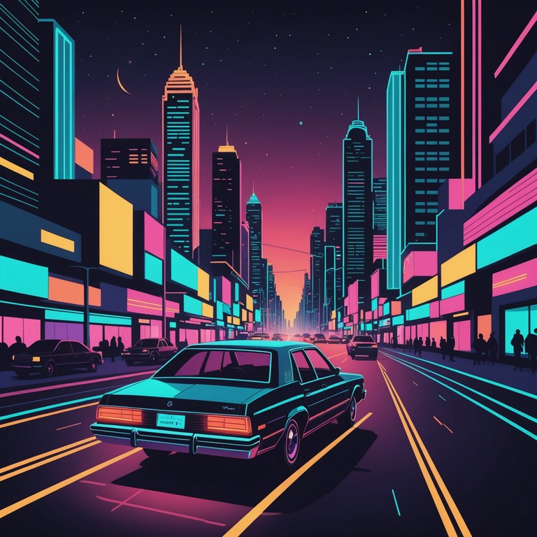 This instrumental track embodies the essence of a late night cruise through neon lit streets. The music features a smooth, flowing rhythm that captures the allure of the urban night life, with subtle nostalgic undertones that evoke a sense of 90s cityscape nostalgia.