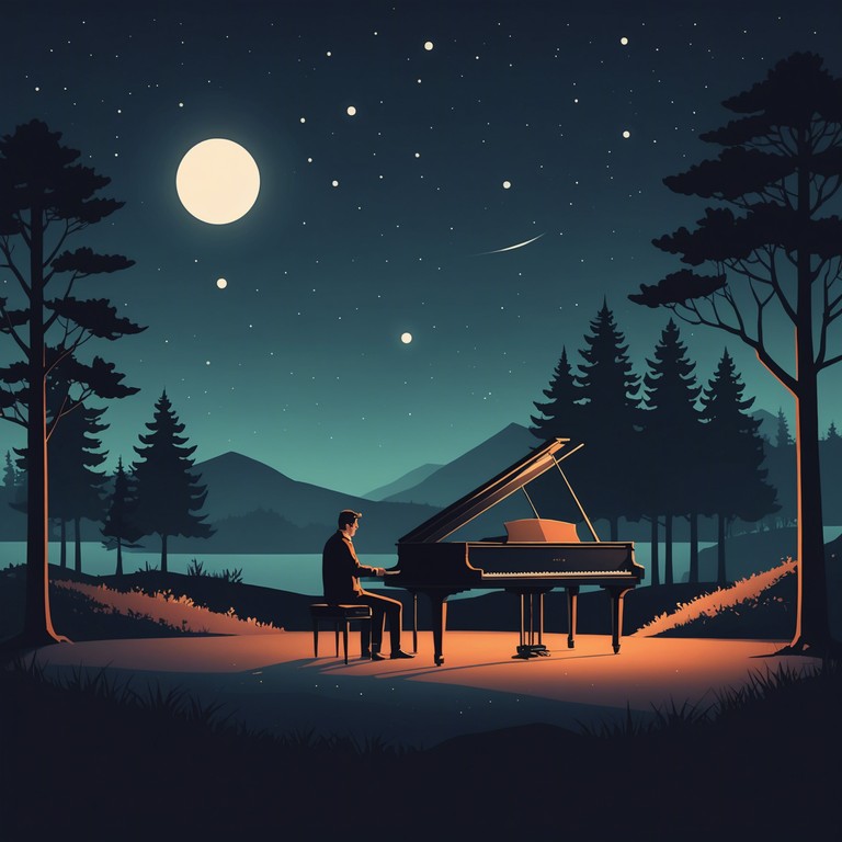 Imagine a piece that slowly drifts you into night's serenity with tender melodies and a whisper of rhythm, creating a bubble of peace and reflective quiet.