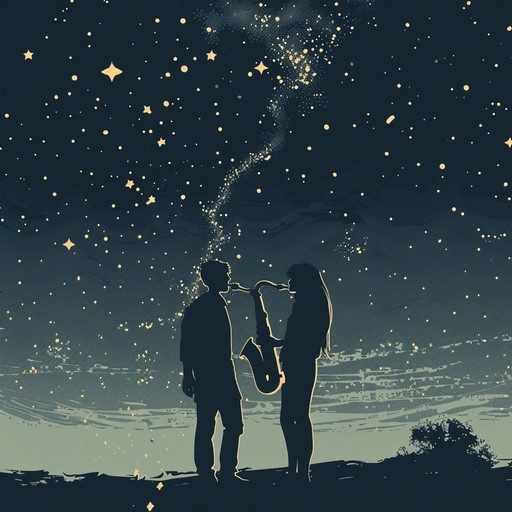 With its tender saxophone lead and supportive piano harmonies, this piece exudes the essence of romance, perfect for a quiet, starry night shared by two lovers. The gentle percussion gives a heartbeat rhythm, creating an intimate and warm setting.