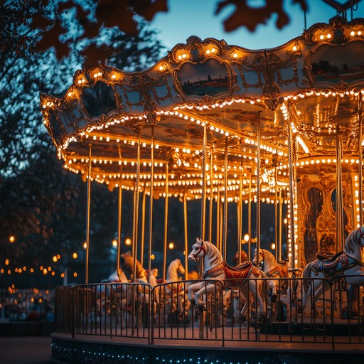 Imagine stepping into an ethereal carnival where dreamy lights twinkle and an enchanting carousel spins slowly. This instrumental piece combines delicate strings, gentle piano, and whimsical glockenspiel, drawing listeners into a world of wonder and nostalgia. The pace is slow and flowing, evoking a sense of timeless serenity and childlike joy.