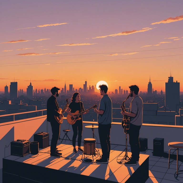 Imagine a lively swing band playing at a sunset rooftop party. The song features a powerful brass section delivering fast paced, energetic rhythms that make you feel like dancing. The blend of vintage swing with a touch of modern flair creates an irresistible groove that captures the essence of celebration and joy.