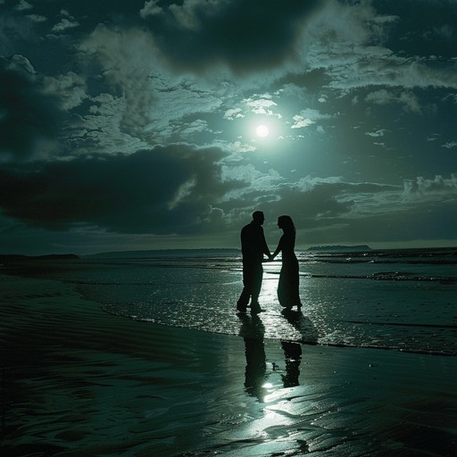 Create an enchanting track that captures the essence of a romantic, moonlit dance under the stars. Emphasize lush synth pads, soft beats, and gentle basslines to evoke a sense of intimacy and connection on the dancefloor. The composition should flow smoothly with warm, inviting undertones. Let the music transport listeners to a serene, starlit night with their loved one, encapsulating moments of bliss and tender affection.