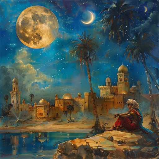 Embark on a mesmerizing voyage through the enchanting soundscapes of the middle east. This instrumental piece weaves together the alluring melodies of the oud, the hypnotic rhythms of the darbuka, and the haunting tones of the ney, creating a tapestry of exotic beauty. The music evokes images of desert caravans, bustling bazaars, and the mysteries of ancient tales.