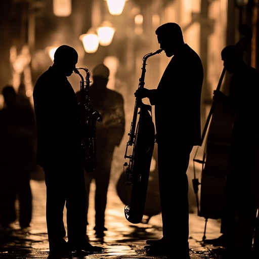 A groovy instrumental blending soulful jazz elements with vibrant rhythms, featuring a smooth saxophone lead, funky bass lines, and dynamic percussion to evoke the excitement of a bustling nighttime city.