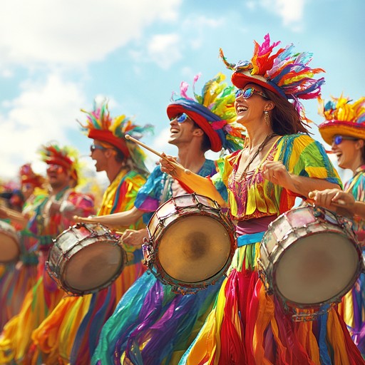 An inspiring and uplifting instrumental piece that captures the vivid colors, energetic rhythms, and joyous atmosphere of a carnival parade. The music blends traditional samba rhythms with modern elements to create a festive and engaging track that embodies the essence of celebration and unity.