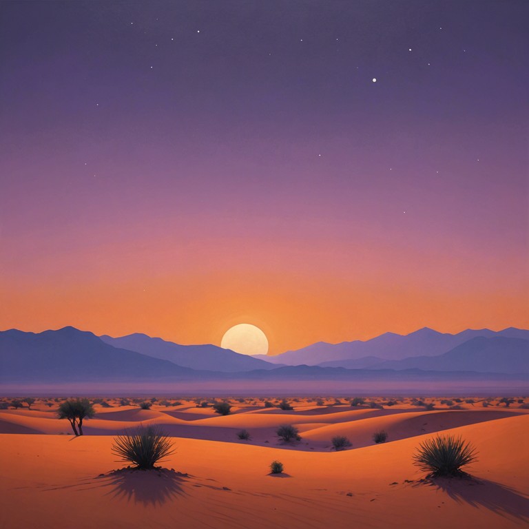 This track combines the ethereal qualities of north african melodies with modern jazz sensibilities, merging them into a heartfelt, passionate soundscape that traverses cultural boundaries. Featuring the enchanting sounds of the oud, the music is a celebration of warm, ambient tones and intricate rhythms, evoking images of a twilight desert landscape, transitioning from day to night in the sahara. It blends traditional rhythms with contemporary progressive jazz tendencies to create a unique listening experience that encapsulates the vast, mystic expanse of the desert.