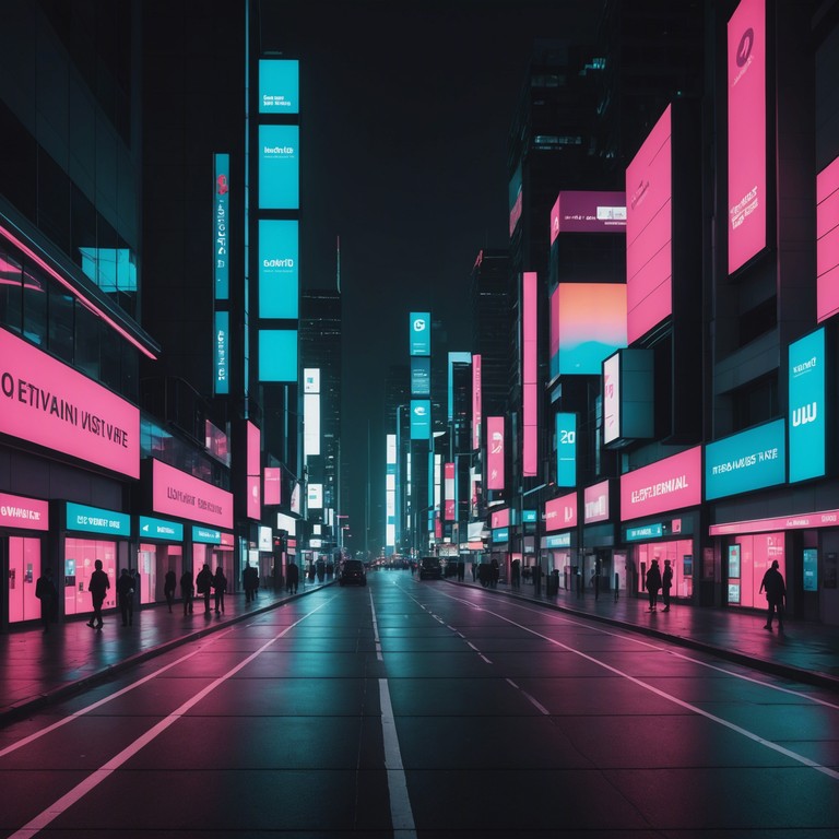 Imagine an odyssey through a sprawling neon lit metropolis, where each beat on the synth guides you through the pulsating heart of the city, reflecting its vibrant, untold stories.