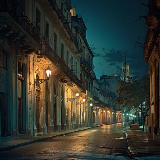 As the night deepens in old havana, the music intensifies, with each note played on the violin drawing dancers closer. The romance of the city, illuminated by moonlight and vibrant with the history of salsa, unfolds in every beat.