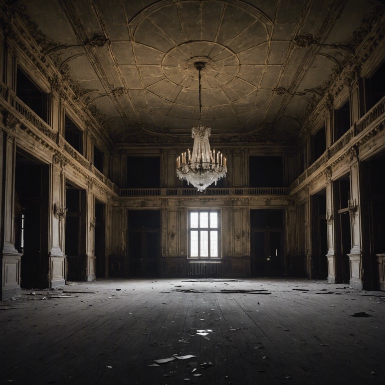 The track leverages the haunting tones of a solo violin, weaving through an ethereal landscape of sounds that mimics the echo of whispers flowing through long forgotten castle halls. This suspenseful ballad merges classical influences with a moody ambiance, setting a scene of solitude and eerie contemplation.